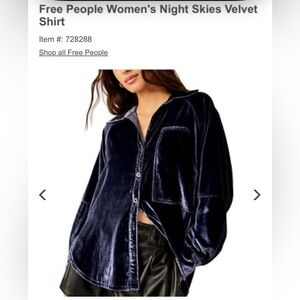 Free People Women's Night SkiesVelvet
Shirt
Item #: 728288 size xs